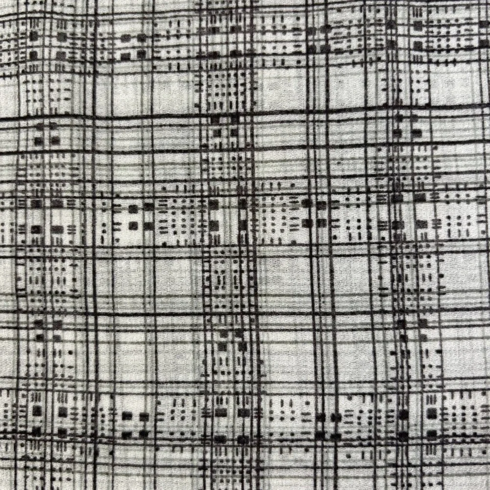 Cabi Sheer Fairy Goth Black White Grid V-Neck Tiered Flutter Sleeve Blouse XS - Picture 3 of 9